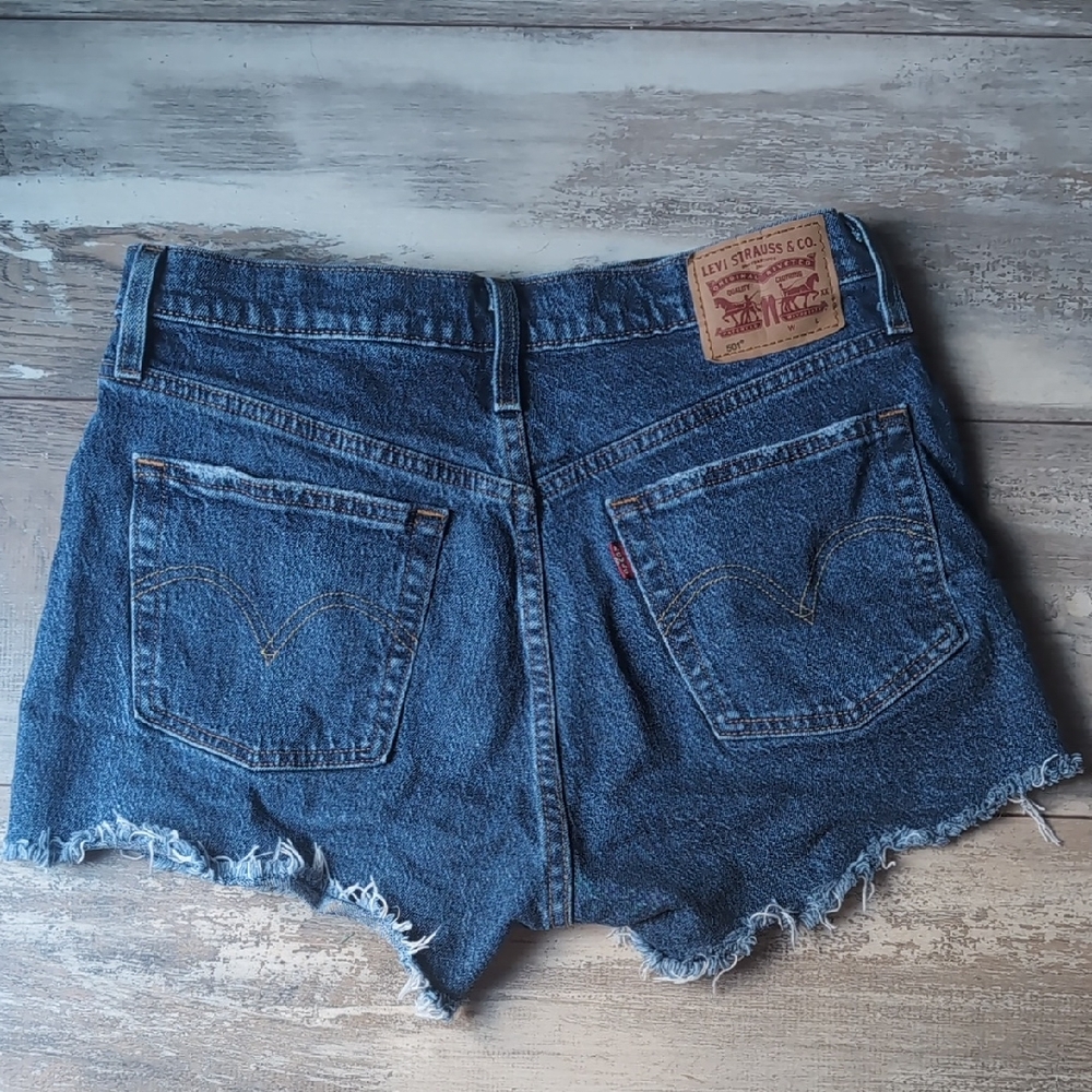 Levi's Women's Distressed Blue Denim Shorts